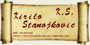Kirilo Stanojković vizit kartica